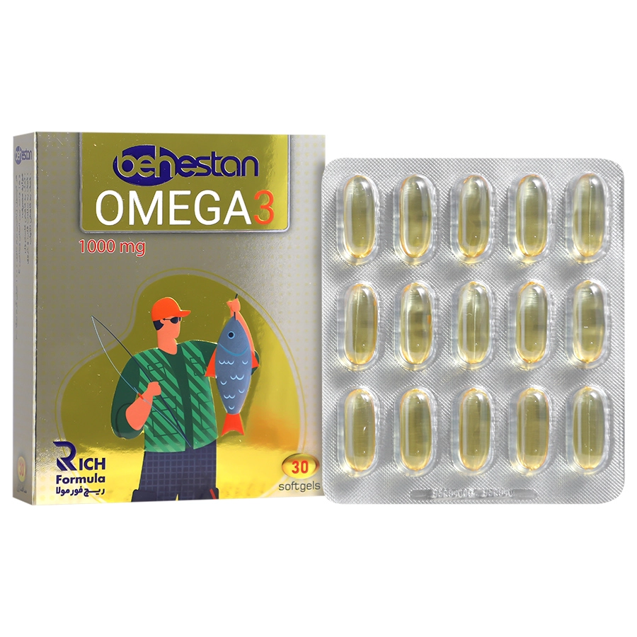 امگا3 بهستان 1000 میلی گرم ریچ فرمولا | 30 عددی | فروشگاه آنلاین فیت فارم