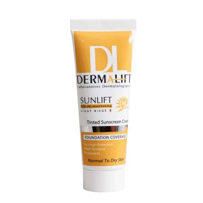 کرم ضد آفتاب پوست خشک و معمولی درمالیفت SPF50 - beige | ایرانیان دارو