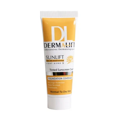 کرم ضد آفتاب پوست خشک و معمولی درمالیفت SPF50 - colorless | ایرانیان دارو