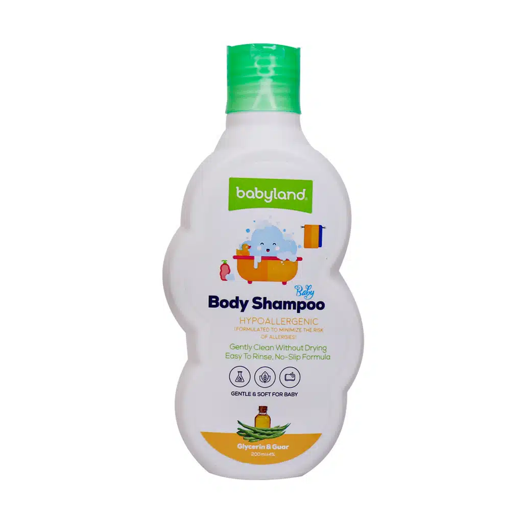 Babyland-Body-Shampoo-for-Kids-with-Glycerin-and-Guar-200ml.jpg.webp شامپو بدن کودک حاوی گلیسیرین و گوار بیبی لند 200 میلی لیتر | ایرانیان دارو