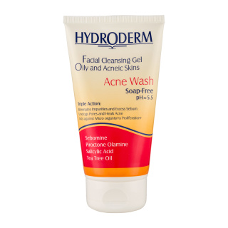 ژل شستشوی صورت هیدرودرم مناسب پوست چرب مدل Acne Wash حجم 150 میلی لیتر | ایرانیان دارو