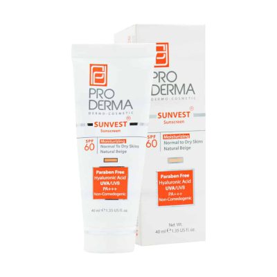 ضد آفتاب و مرطوب کننده پرودرما SPF60 - beige | ایرانیان دارو
