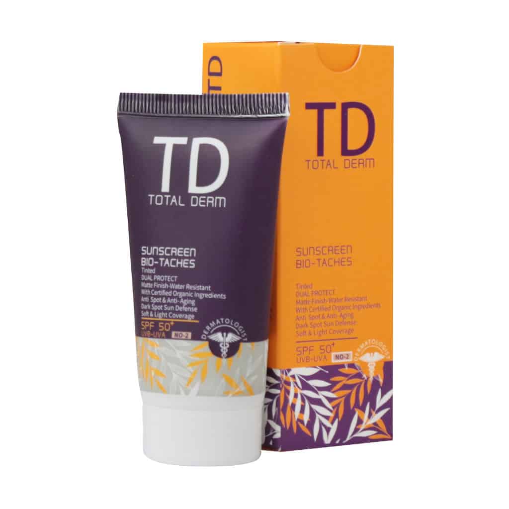 کرم ضد آفتاب ضد لک SPF50 توتال درم 50 می کرم ضد آفتاب ضد لک SPF50 توتال درم 50 میلی لیتر - beige | ایرانیان دارو